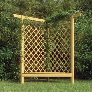 Eckpergola Mit Bank 166x81x174 Cm Kiefernholz Imprägniert