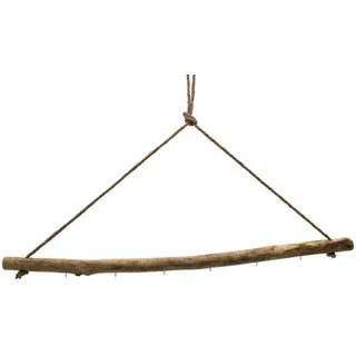 Treibholz AST zum Hängen mit 6 Haken zum Dekorieren - 83 cm - Holzast Wanddeko Hänger mit Naturkordel - Hängeast Holzscheit Holz Türhänger Wanddeko für Weihnachten Advent Dekoration