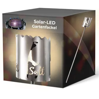 Novaliv Gartenfackel LED Solar Motiv Insel Sylt - Rost Lampe Gartenlampe LED Leuchte für draußen Gartenleuchte Fackel Garten