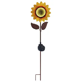 HGD Holz-Glas-Design Solar-Gartenstecker "Sonnenblume" in Gelb - (B)18,8 x (H)84 x (T)4,5 cm