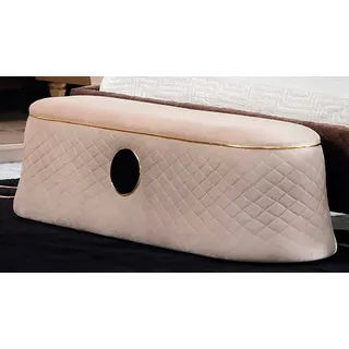JVmoebel Bettbank Beiger Hocker aus Holz mit bequemer Textilpolsterung und Stauraum (1-St., Hocker), Made in Europa beige