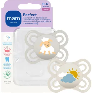 MAM Perfect Schnuller, 0-6 Monate, Schaf/Sonne, 2 Stück