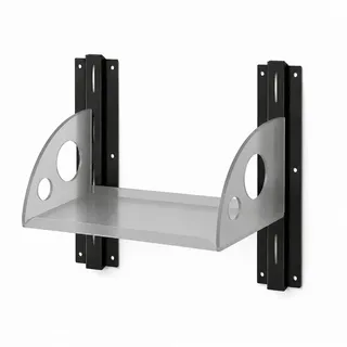 QLS Wandregal Regalsystem aus Stahl Pulverbeschichtet schwarz, Modular, individuell kombinierbar und jederzeit erweiterbar