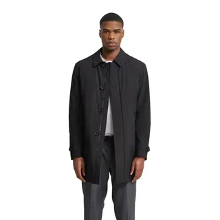 bugatti Herren Mantel Modern Fit wasserabweisend Basic Kragen - Schwarz - 58