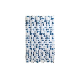 Duschvorhang weiß blau Polyester-Mischgewebe B/L: ca. 180x200 cm - weiß, blau