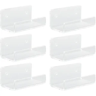6-teiliges Set Transparenter Acryl-schallplatten-wandregale, Schwebende Cd-aufbewahrungsregale Für Badezimmer, Schlafzimmer, Wohnzimmer Und Küche
