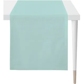 APELT Tischläufer APELT "3900 Uni / OUTDOOR, Sommerdeko, Sommer", blau (hellblau), B:48cm L:140cm, Polyacryl, Tischdecken, mit Fleckschutz