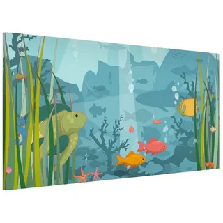 Bilderdepot24 Magnettafel Kinder deko Meereslandschaft, (1-tlg., Magnetboard Pinnwand für die Wand - metallische Tafel für Magnete), Magnetwand groß mit Motiv Kinderzimmer Memoboard magnetisch Querformat blau