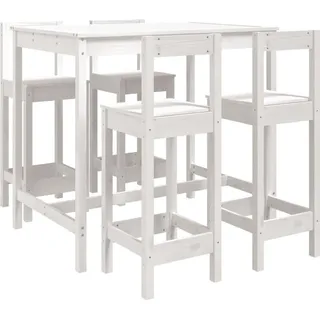 vidaXL Gartenbar-Set 5-tlg. Weiß
