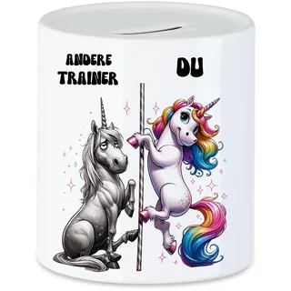 Hey!Print Andere Trainer Du Einhorn Spardose Trainerin Yoga Fußball Handball Volleyball