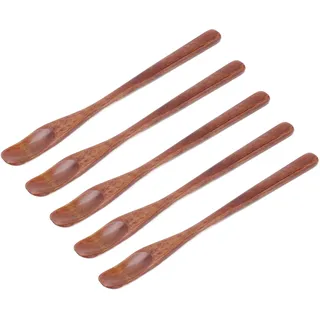 5-teiliges Set Kleiner Holzlöffel Mit Schmalen Köpfen, Verbrühungsschutz, Für Kinder, Küche, Haushalt