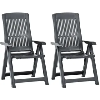 vidaXL Verstellbare Gartenstühle 60 x 61 x 109 cm anthrazit 2 St. 48768