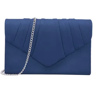 Milisente Clutch Damen, Elegante Wildleder Abendtasche Umschlag Crossbody Klassisch Clutch Tasche (Blau)