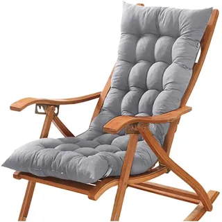 ZZDZW Stuhlkissen Mit Rückenteil Sitzkissen Garten Premium Hochlehner Auflage Küchen Stuhl Kissen Bequeme Stuhlauflage Gartenstuhl Für Outdoor Indoor Rückenkissen(Grau,150x48x8cm)