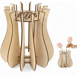 Holzvase Für Blumen,Diy Holz-Puzzle Vase, Blumenvase Für Kunstblumen