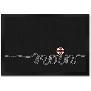 speecheese Fußmatte in 35x50 cm mit Moin-Schriftzug und Rettungsring Dekoration Maritime Geschenkidee Norddeutschland Friesland Deutsches Meer Plattdeutsch Gruß Willkommen