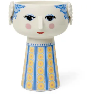 Bjørn Wiinblad Eva Frauenkopf Vase aus Porzellan in der Farbe Blau, Größe: 18,5 x 12,5cm, 56537