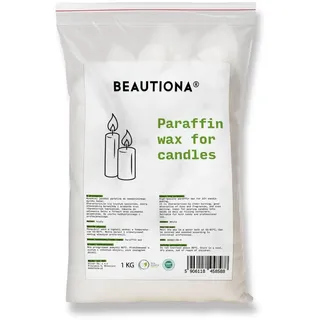 BEAUTIONA Paraffinwachs für Kerzen Kerzenwachs, Wachsgranulat, Kerzenwachs zum gießen, Unparfümiert (1 kg)