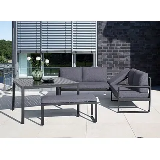 Kettler Ocean Casual Dining Dininglounge Aluminium/Polyester Dunkelgrau|Hellgrau