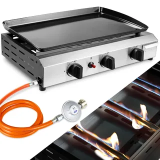 LIFERUN Gas Plancha Grillplatte, Tischgasgrill 7,2 KW, Gasgrill Edelstahl
