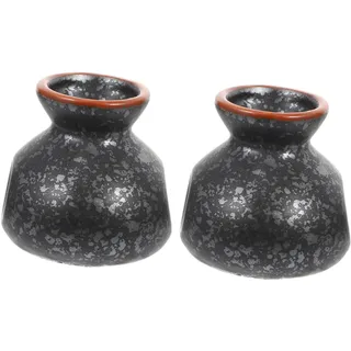 Artibetter Wohnkultur 2st Trockeneis Bauern Mit Blumen Fruchtstäbchen Japanisches Gewürzglas Mini-Blumen Dekorative Blumen Zahnstocherdose Retro-sojasaucentopf Klein Sake Keramik Haushalt