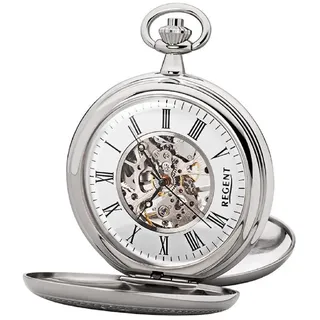Regent Taschenuhr P-701, Uhrwerk skelettiert silberfarben