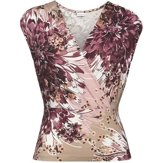 LASCANA Shirttop Taupe/Beere 36