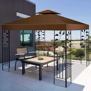 WULIDE Pavillon Ersatzdach 3x3 Wasserdicht mit Kaminabzug für Outdoor Metallpavillon Holzpavillon Farbe wählbar (Oxford-Stoff Material)