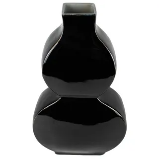 Signature Home Collection Dekovase Deckelvase Porzellan rot 49 cm mit Deckel (Stück, 1 Vase), aus glänzendem Porzellan schwarz