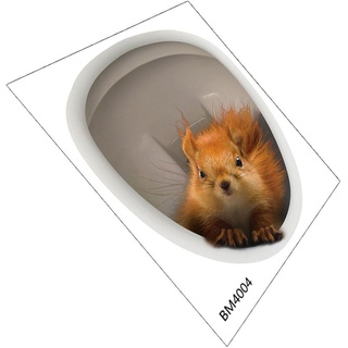 NOLITOY Aufkleber Für Toilettensitze Süße Toilettenaufkleber Abnehmbarer Toilettenaufkleber Toilettendeckel-dekor Zuhause Aufkleber Wanduhr Pfanne Wandaufkleber 3d Eichhörnchen Pvc