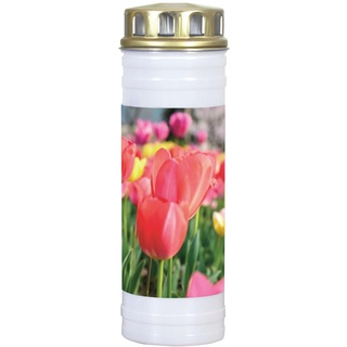 Recycling Ewiglicht "Tulpen" - Umweltfreundliche Grabkerze Gedenkkerze Grablicht JEKA TLB