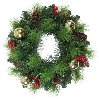 näve LED Dekolicht, Warmweiß, Weihnachtskranz Türkranz Tischdeko LED Außen grün Timer Weihnachten grün