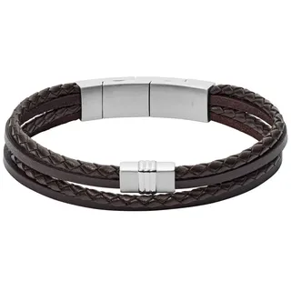 Fossil Herren Armband Leder braun JF02934040 Größe 175-190 mm