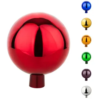 VERDOBA Gartenfigur Gartenkugel für Außen - Gartendeko Rosenkugel Dekokugel für den Garten, Glas rot 15 cm