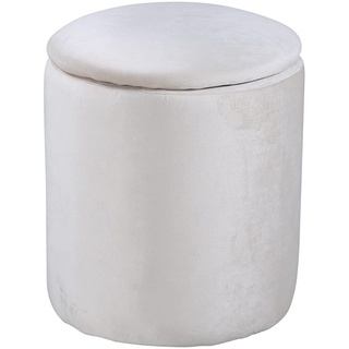 Venture Home 15568-880 Limpen Pouf, Polyester, Weiß
