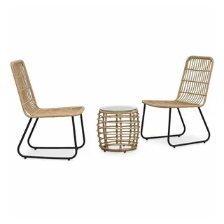 vidaXL Bistroset 3-tlg. natur 48583