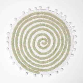 Homescapes Spiral Salbeigrün/Weiß Ø 60 cm