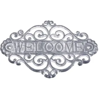 Chic Antique Schild Welcome, H20/L28/B5 cm, antik grau