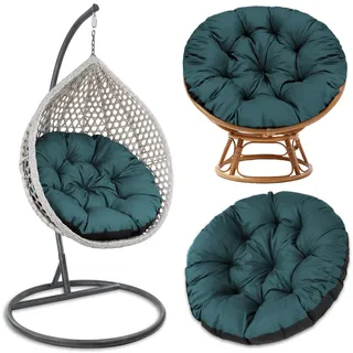 Amazinggirl Papasansessel Kissen Sitzkissen Hängesessel 100cm - Polster für Korbsessel Papasan Chair Lesesessel und Rattansessel für Outdoor und Indoor rund und groß Grün Farbton B