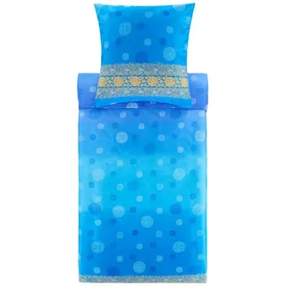 Bassetti Bettwäsche Bassetti Satin Bettwäsche PALLAVICINO, C1 Azurblau, Baumwolle, 3 teilig blau