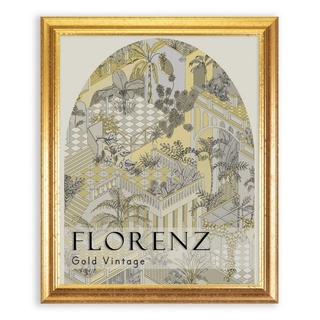 BIRAPA Einzelrahmen Bilderrahmen Florenz, (1 Stück), 70x90 cm, Gold Vintage, Holz goldfarben 70 cm x 90 cm