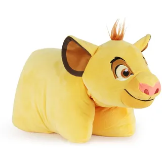 Disney Der König der Löwen Simba 2-in-1 Plüschkissen – Weiches Kuschelkissen mit Riemenverschluss, Kissen zum Umarmen fürs Kinderzimmer & Reisen