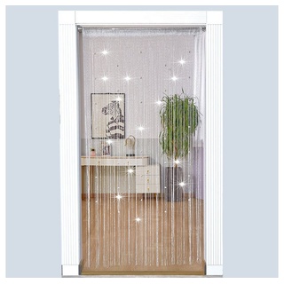 Gardine Perlenvorhang Für Türen Fliegenvorhang Insektenschutz100x200cm Weiß, FELIXLEO