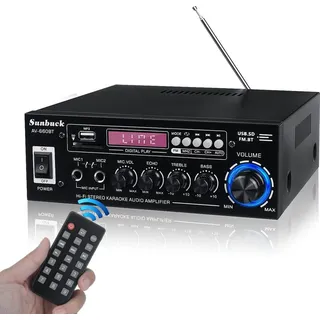 1200W HiFi Verstärker bluetooth Vollverstärker Stereo Digital Radio FM Black EU Plug - Schwarz