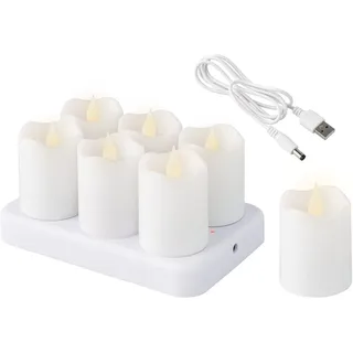 Lumineo LED Teelichter 4 cm 6 St. weiß