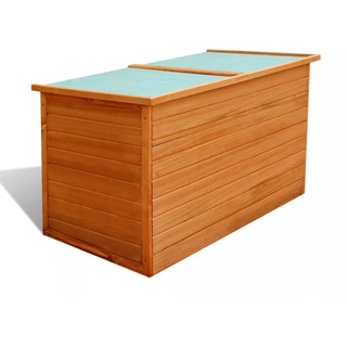 Festnight wasserdichte Gartenbox | Garten Aufbewahrungsbox | Holz Auflagenbox für Garten Terrasse 126 x 72 x 72 cm Braun