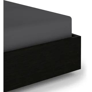 Heckett & Lane Spannbettlaken Mako-Satin 90 x 210 - 90 x 220 cm grau