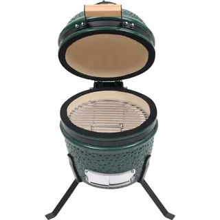 Möbel 2-in-1 Kamado-Grill Smoker Keramik 56 cm Grün - Gasgrills CLORIS3610799 - Grün