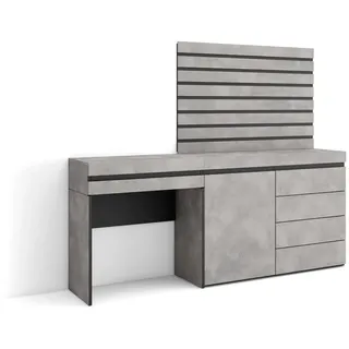 SKRAUT HOME Sideboard, Grau, Holzwerkstoff, 5 Schubladen, Rechteckig, 35x145x177 cm, Wohnzimmer, Kommoden -
