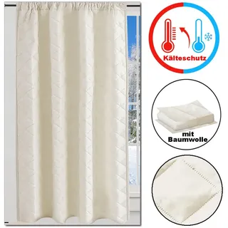 Rosnek Verdunkelungsvorhang Thermovorhang Kälteschutz Türvorhang Blickdicht Kräuselband 280g/m2, (1 St), Stangendurchzug Winter Wohnzimmer Schlafzimmer 140x260cm Beige beige 140 cm x 260 cm